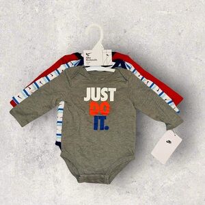 New Nike 3pc Long Sleeve Bodysuits